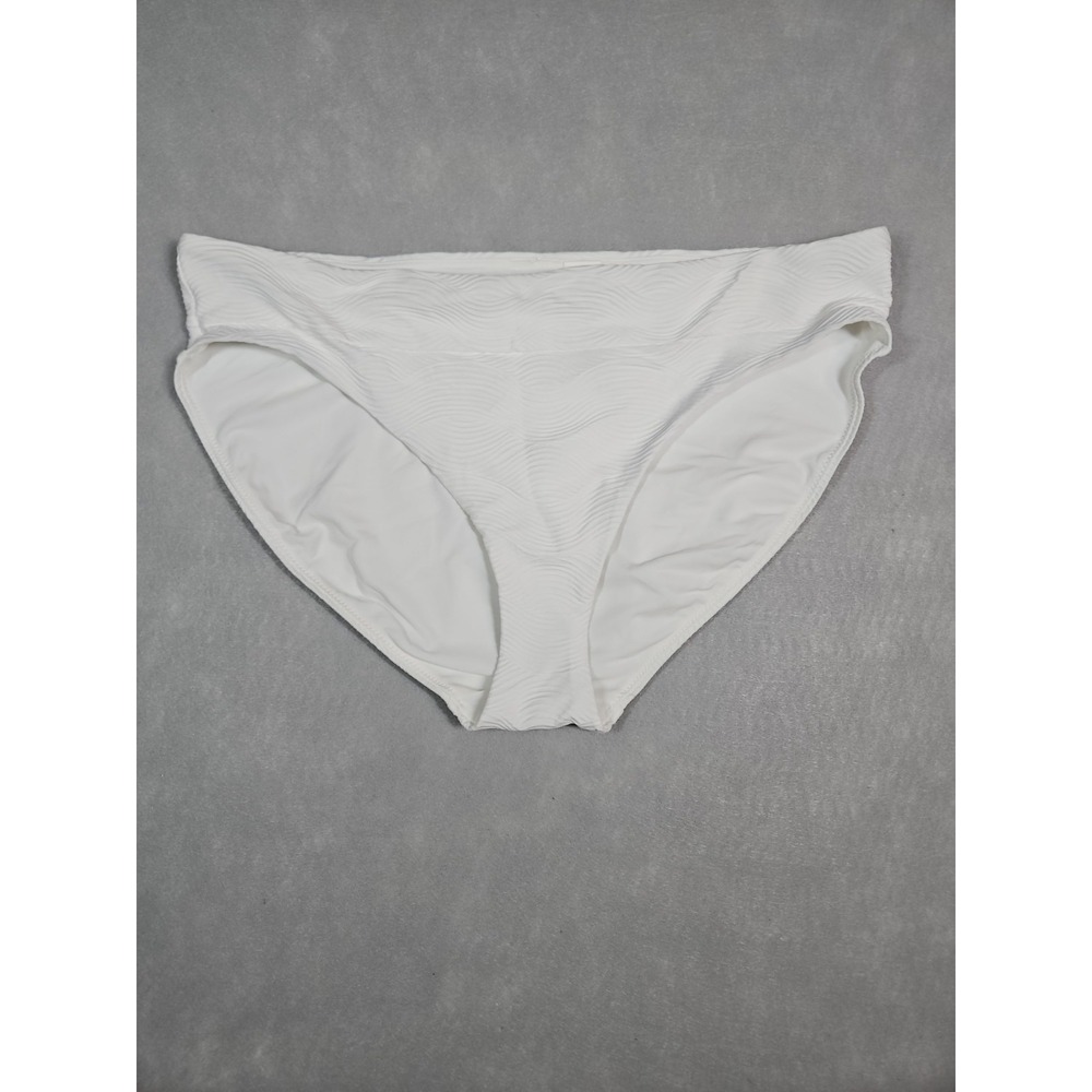Calia Womens White Waves High Leg Bikini Swim Bottoms Size Large NWOT